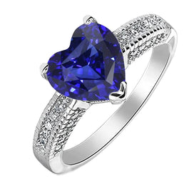 Blue Sapphire Ceylon Sri Lanka Natural Earth Mined Diamond Ring