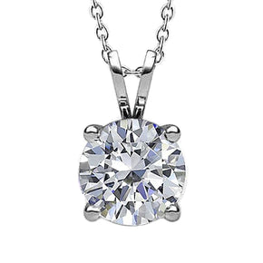 Classic 2 Carat Round Natural Earth Mined Diamond Pendant