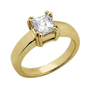 0.75 Carats Diamond Ring Solitaire Engagement Ring Yellow Gold 14K ...