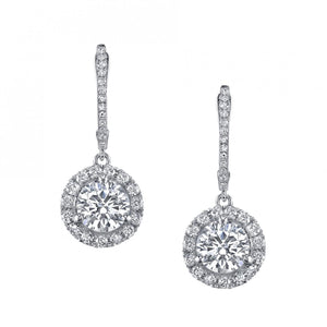 4.50 Carats Natural Diamonds Ladies Dangle Earrings White Gold 14K ...