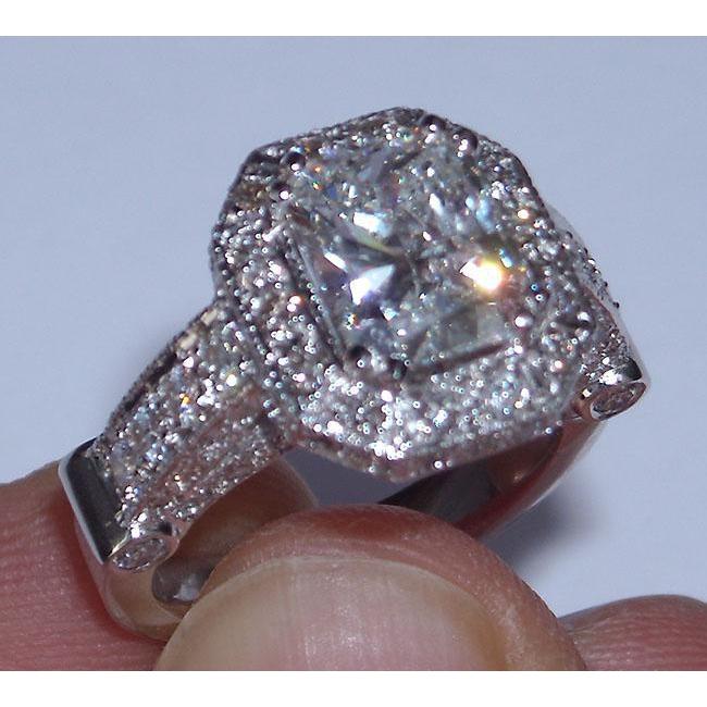 radiant cut diamond engagement rings with no halo