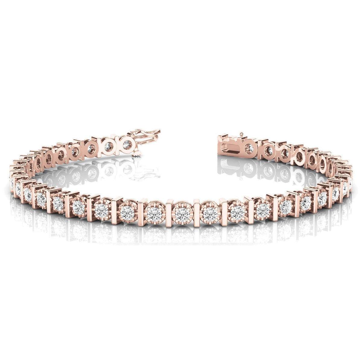 rose-gold-14k-bezel-set-round-diamond-750-carats-tennis-bracelet ...