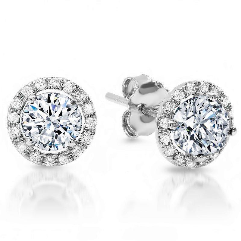 ladies white gold stud earrings