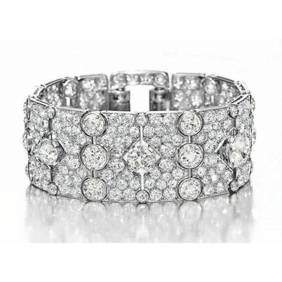 white-gold-14k-jewelry-round-cut-2000-carats-diamond-carpet-bangle ...