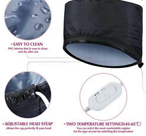 Heating Hair Cap Steamer Nourishing Thermal Treatment Baking Oil Cap Hair Mask Spa Home Salon Hair Care Styling Tool