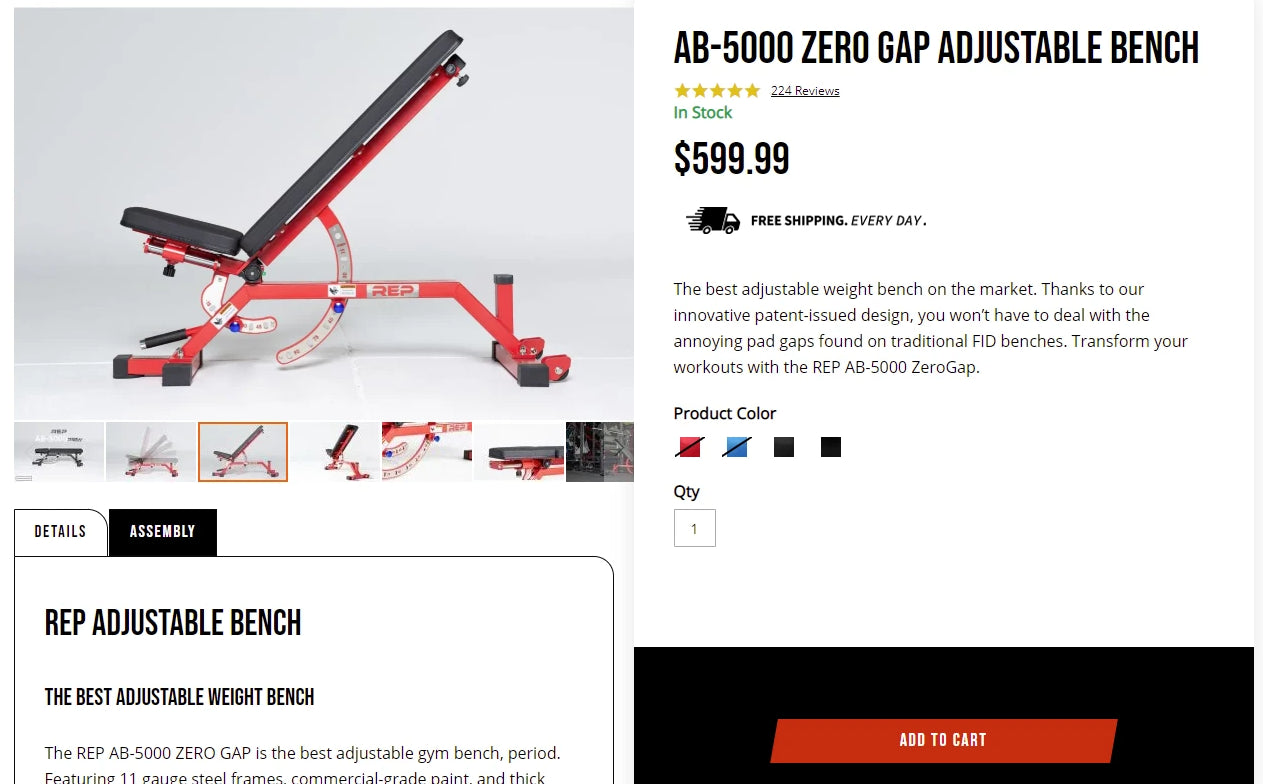 Rep AB-5000 Zero Gap Adjustable Bench