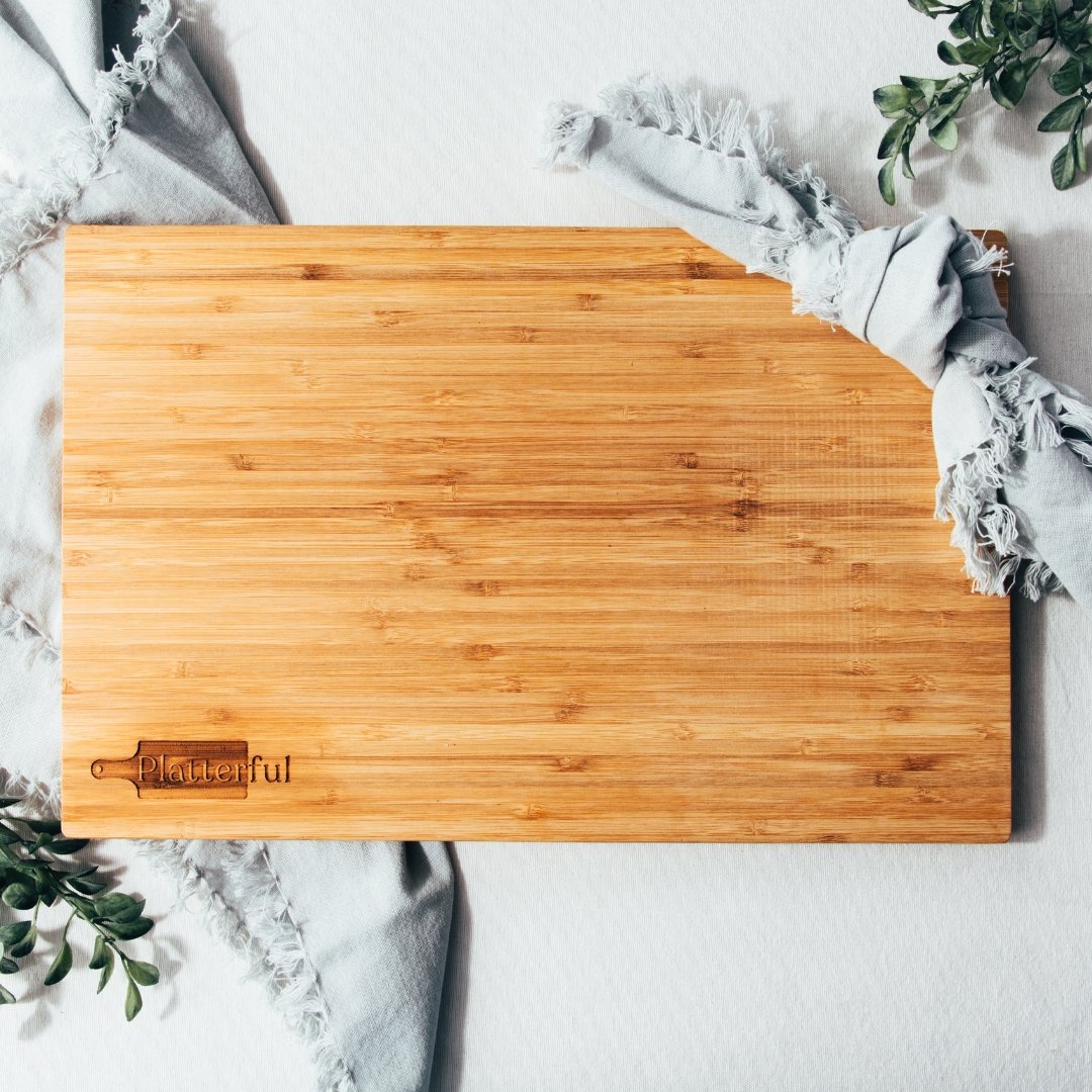 Image of Platterful Handcrafted Wooden Bamboo Charcuterie Board (Large: 11x17")