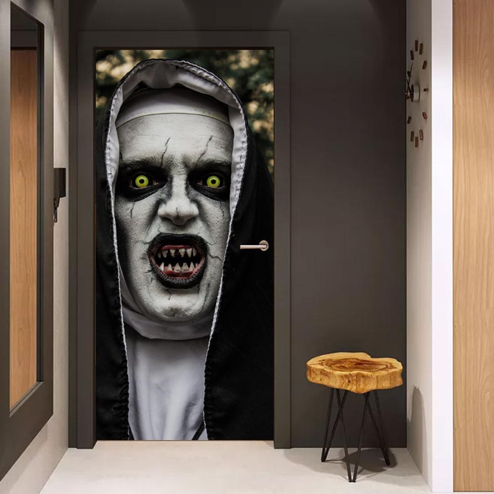 Halloween Garage Door Stickers 3D Horrible Ghost Door Decorations