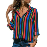 Blouses Women 2020 Leisure Long Sleeve Striped Shirt Turn Down Collar Lady Office Shirt Autumn Blouse Top Blusas Mujer Plus Size