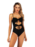 One-piece Bikini Hollow Out Lace Up Swimsuit