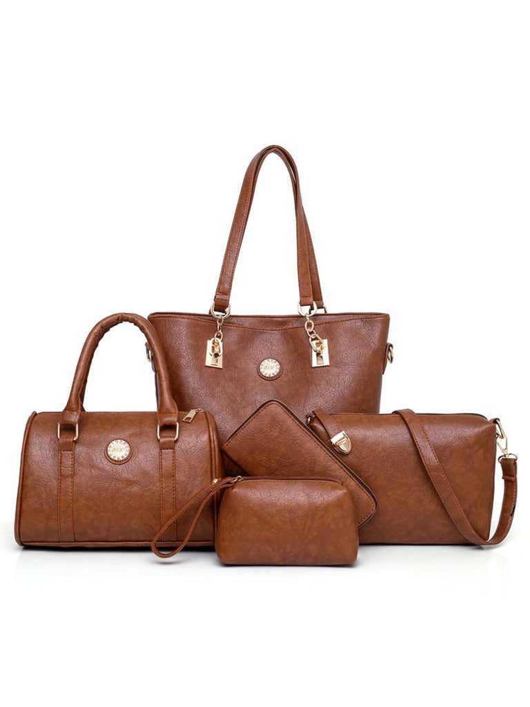 Female Composite Bag High-Quality PU Leather 5-Piece Set