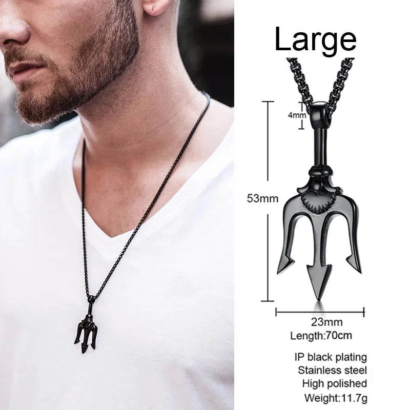 Necklace Man,Neptune Trident Pendant Necklace