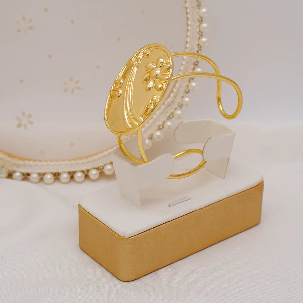 Dubai Bridal Luxury Necklace Earrings Bracelet Ring Set