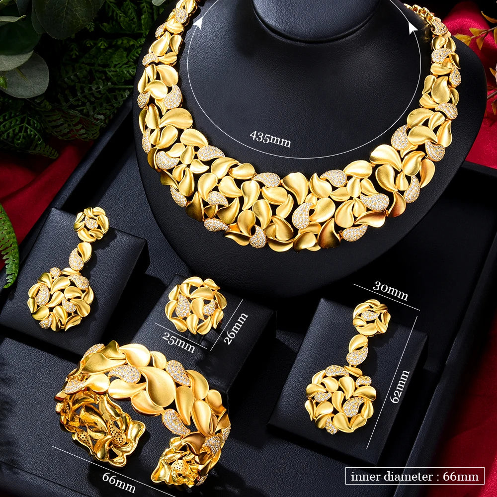 Famous Brand Trendy Luxury African 4 Jewelry Sets For Women