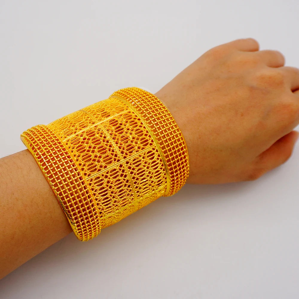  africaine Bangles Dubai France Luxury Female Big Gold Color Bangles For Women