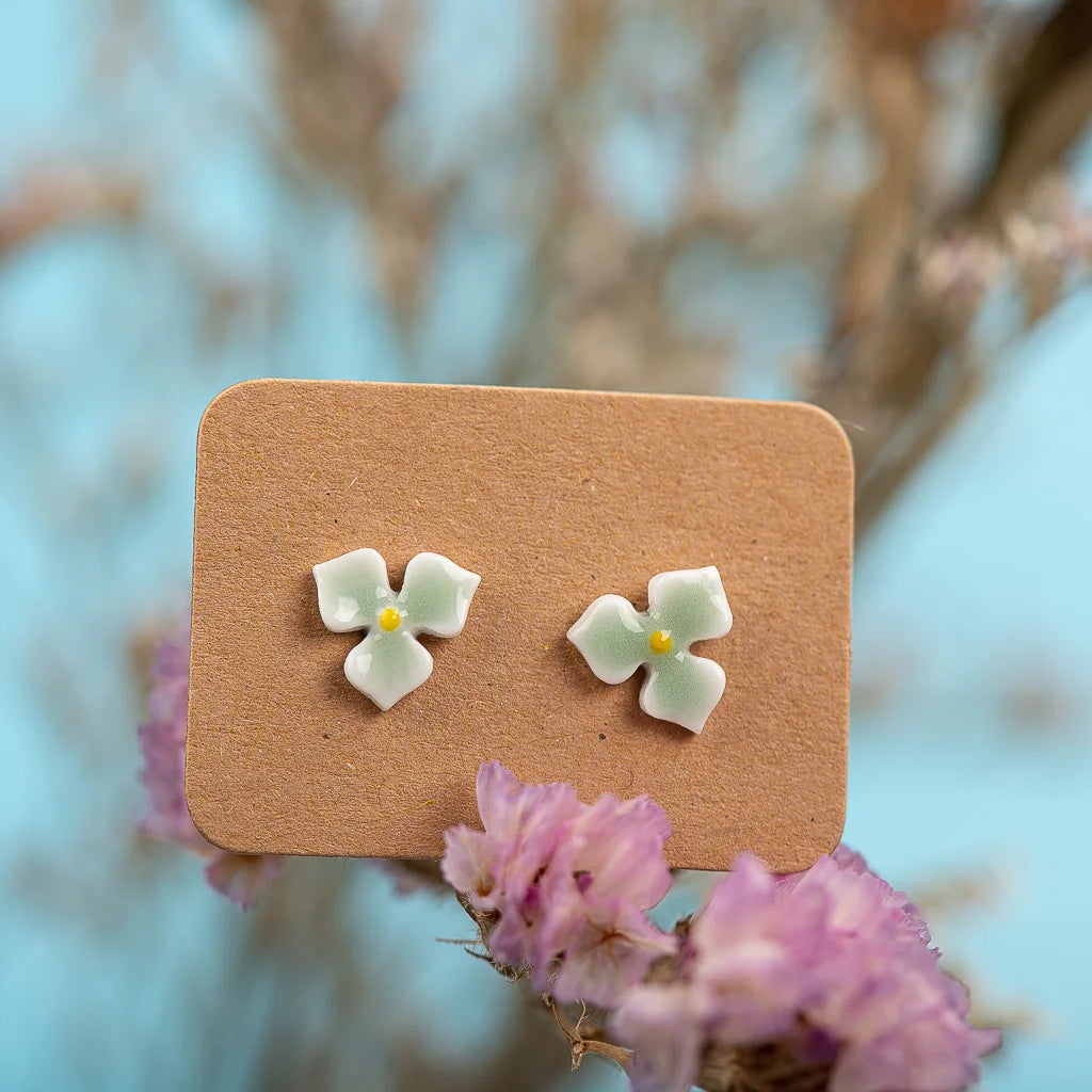 Special Plant Series Small Leaves Ceramic Earrings