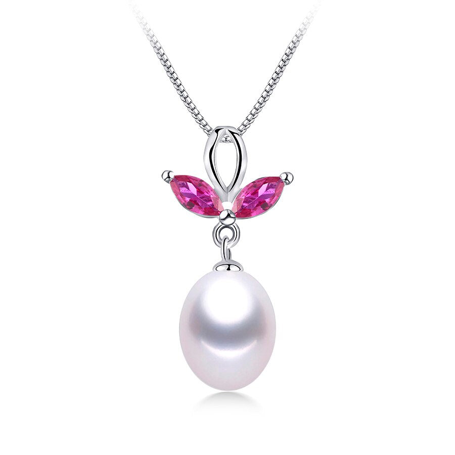 Crystal 5A Natural Freshwater Pearl Pendant Women