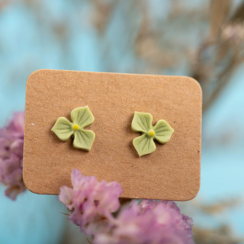 Special Plant Series Small Leaves Ceramic Earrings