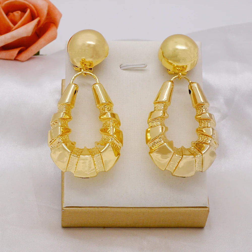 Fashion Drop Copper Earrings Round Big Earrings African Women Crystal Earrings