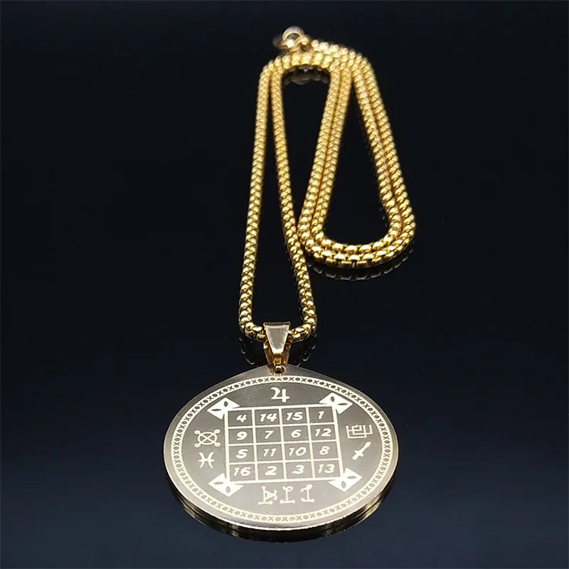 Witchcraft Digital Divination Stainless Steel Long Chain Necklace Men/Women