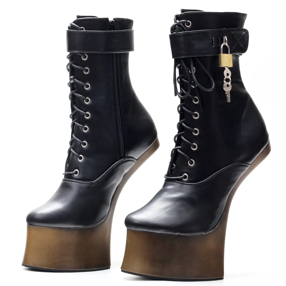 7inch High Heel New Fancy Ponyplay bootfetish Ankle Platform Boots