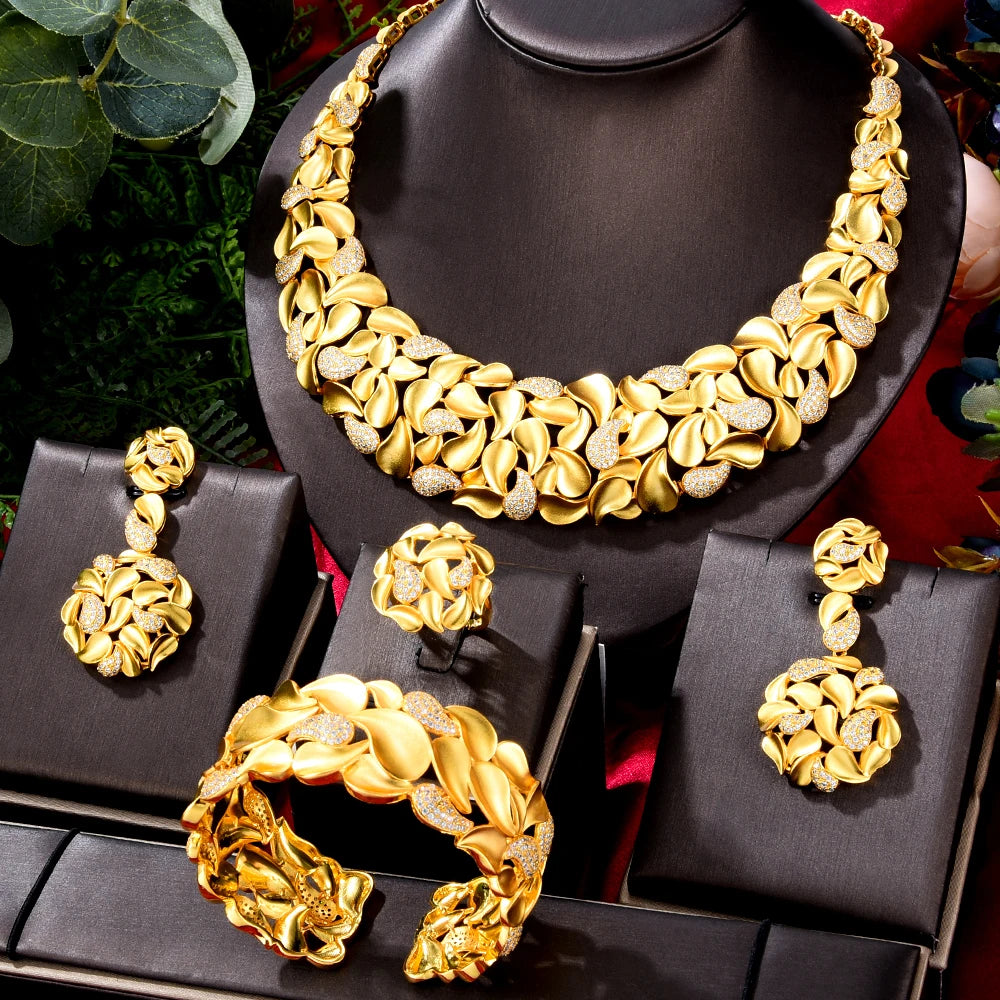 Famous Brand Trendy Luxury African 4 Jewelry Sets For Women