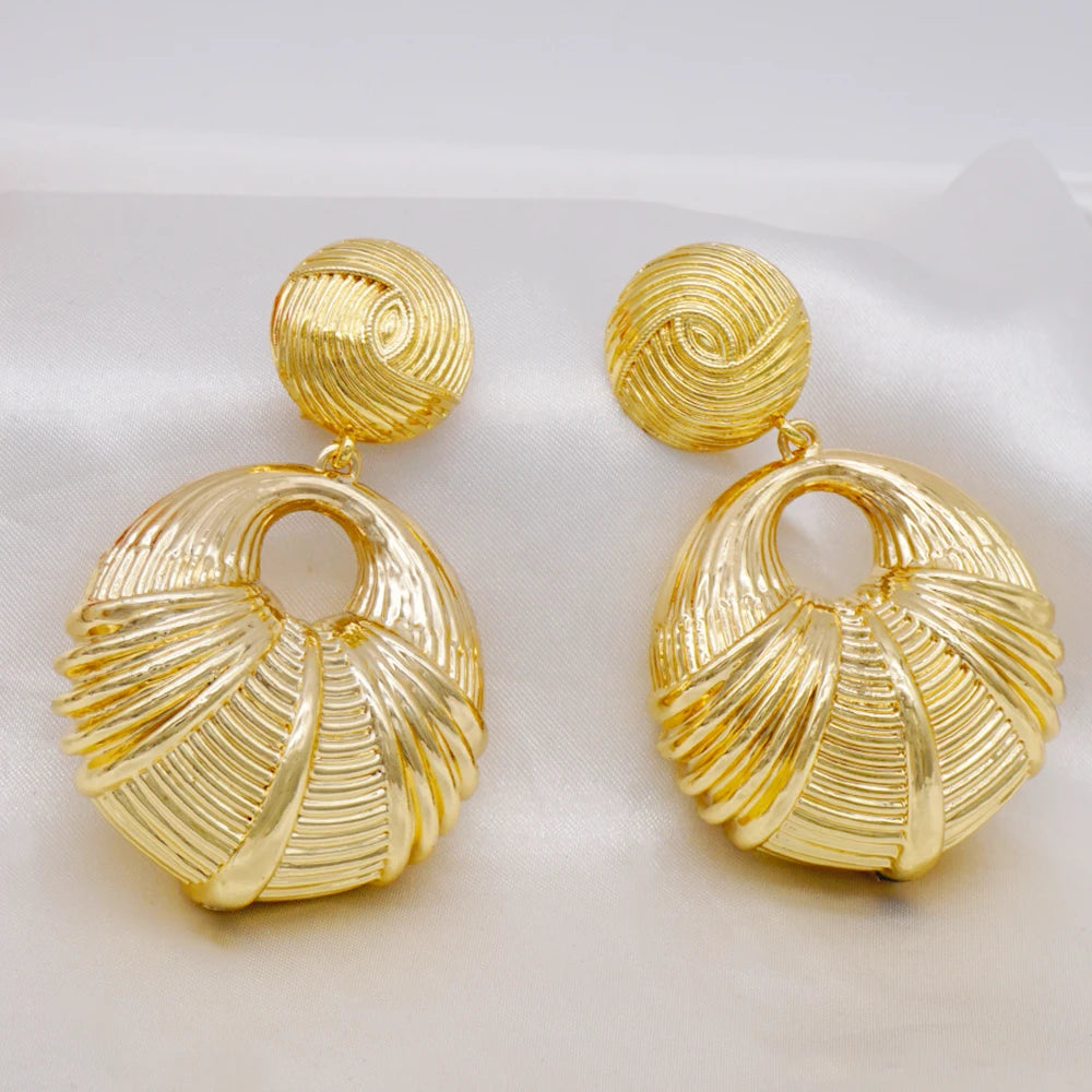 Fashion Drop Copper Earrings Round Big Earrings African Women Crystal Earrings