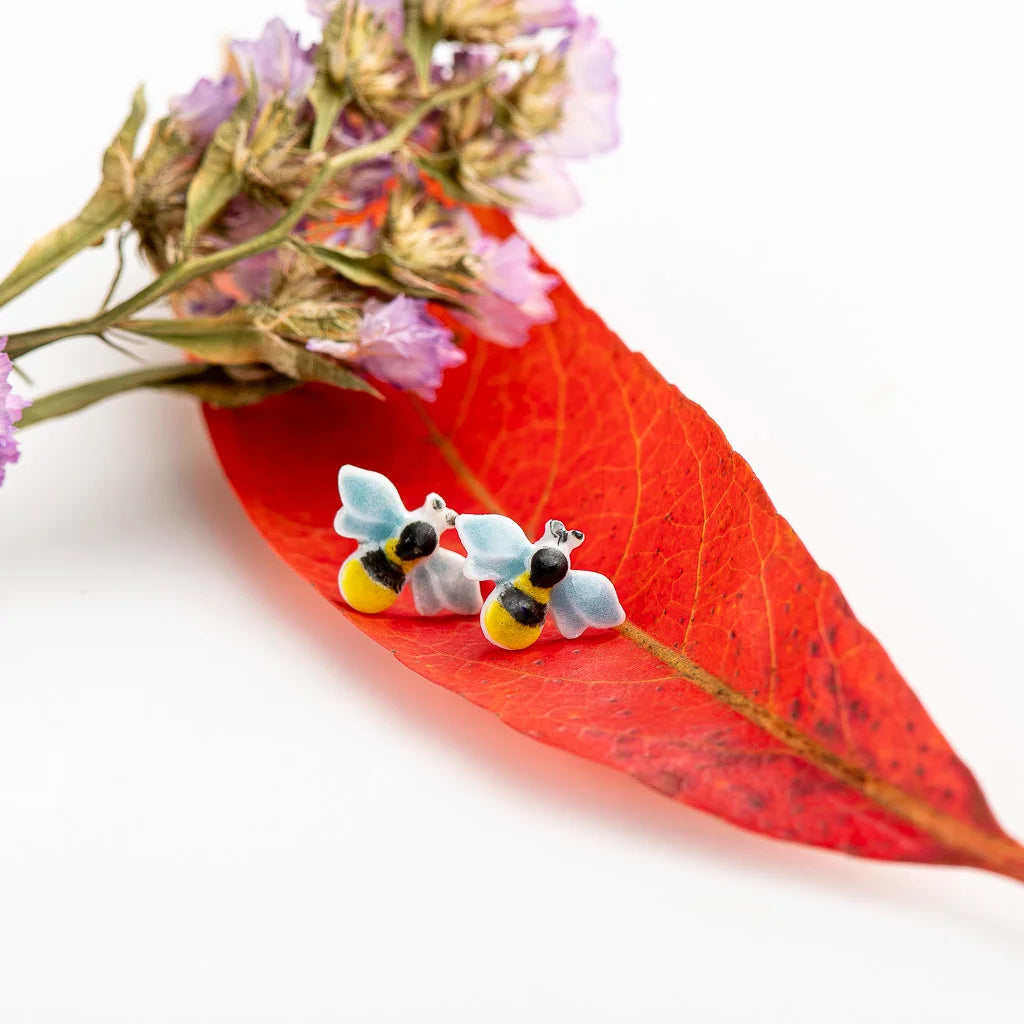 Cartoon Animal Bee Ceramic Earrings