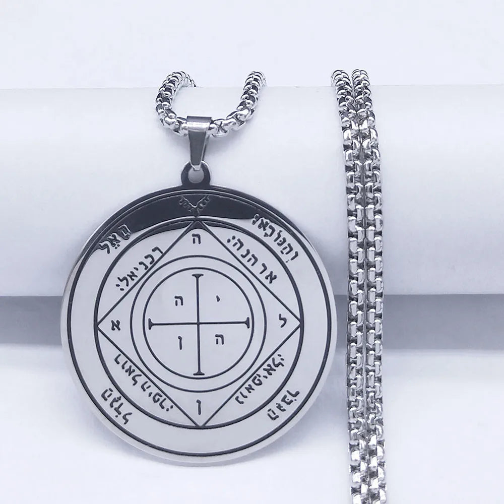 Fifth Pentacle of Saturn - Seal of Solomon- Stainless Steel Necklaces Chain Women/Men