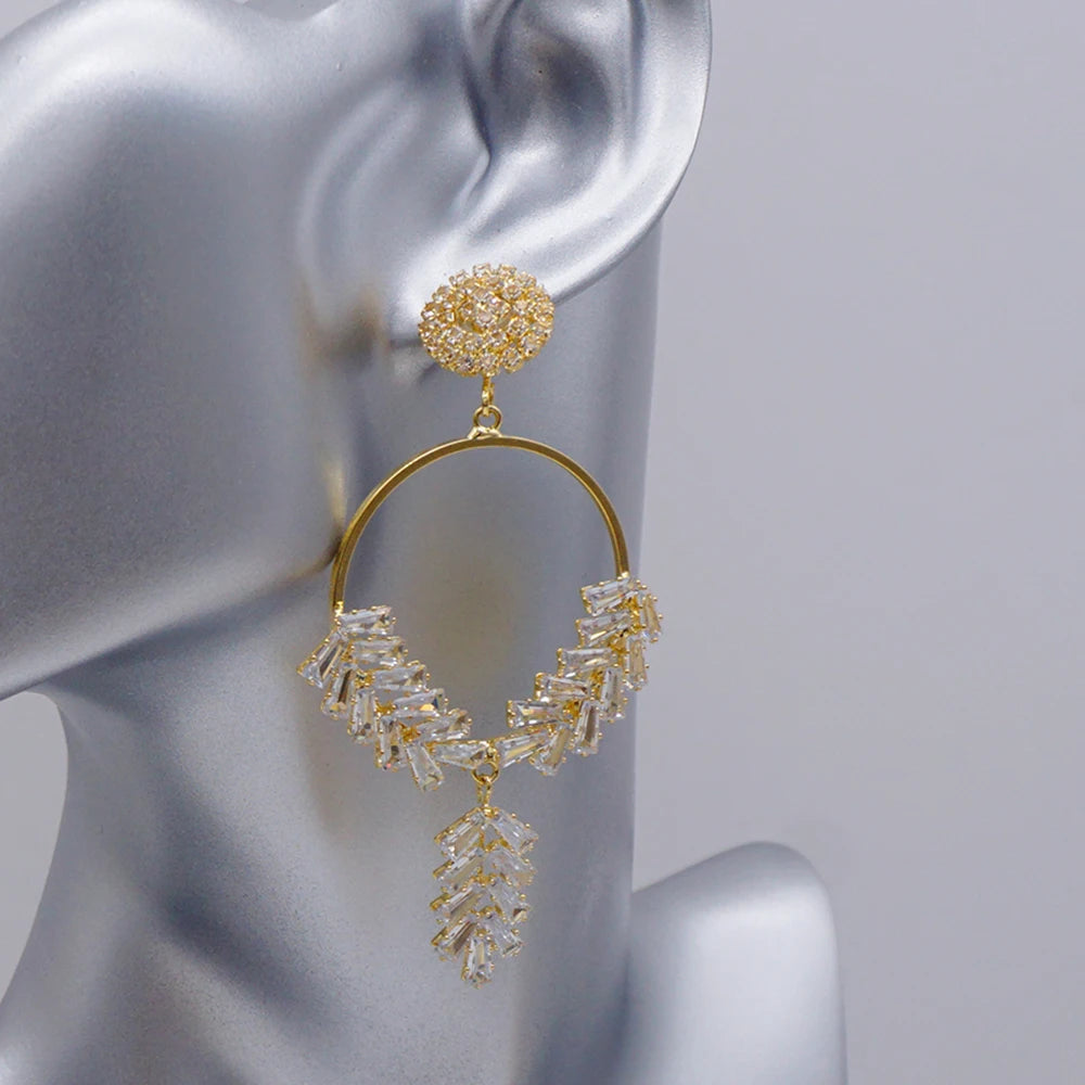 Simple Geometric Earrings Fashion Rhinestone Earrings