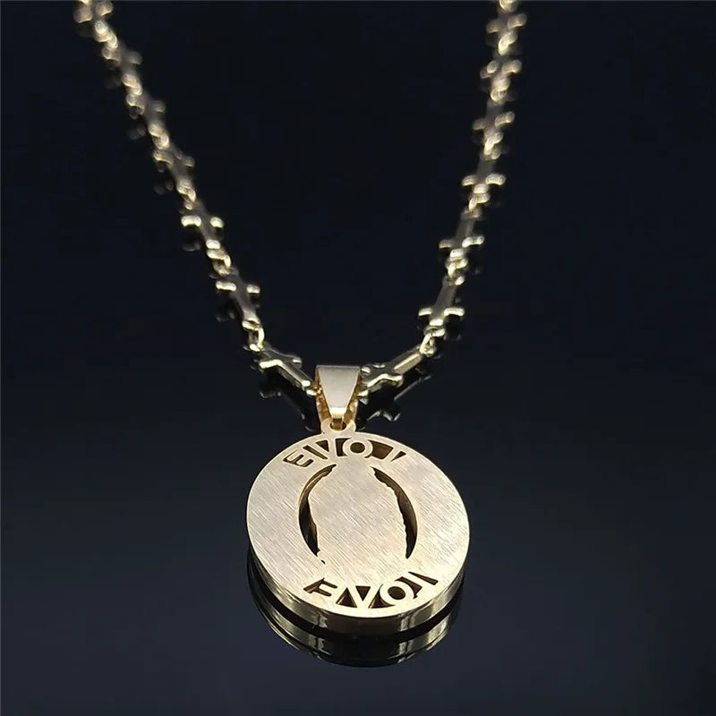 Crystal Stainless Steel The Virgin Mary Medal Necklaces for Women/Men
