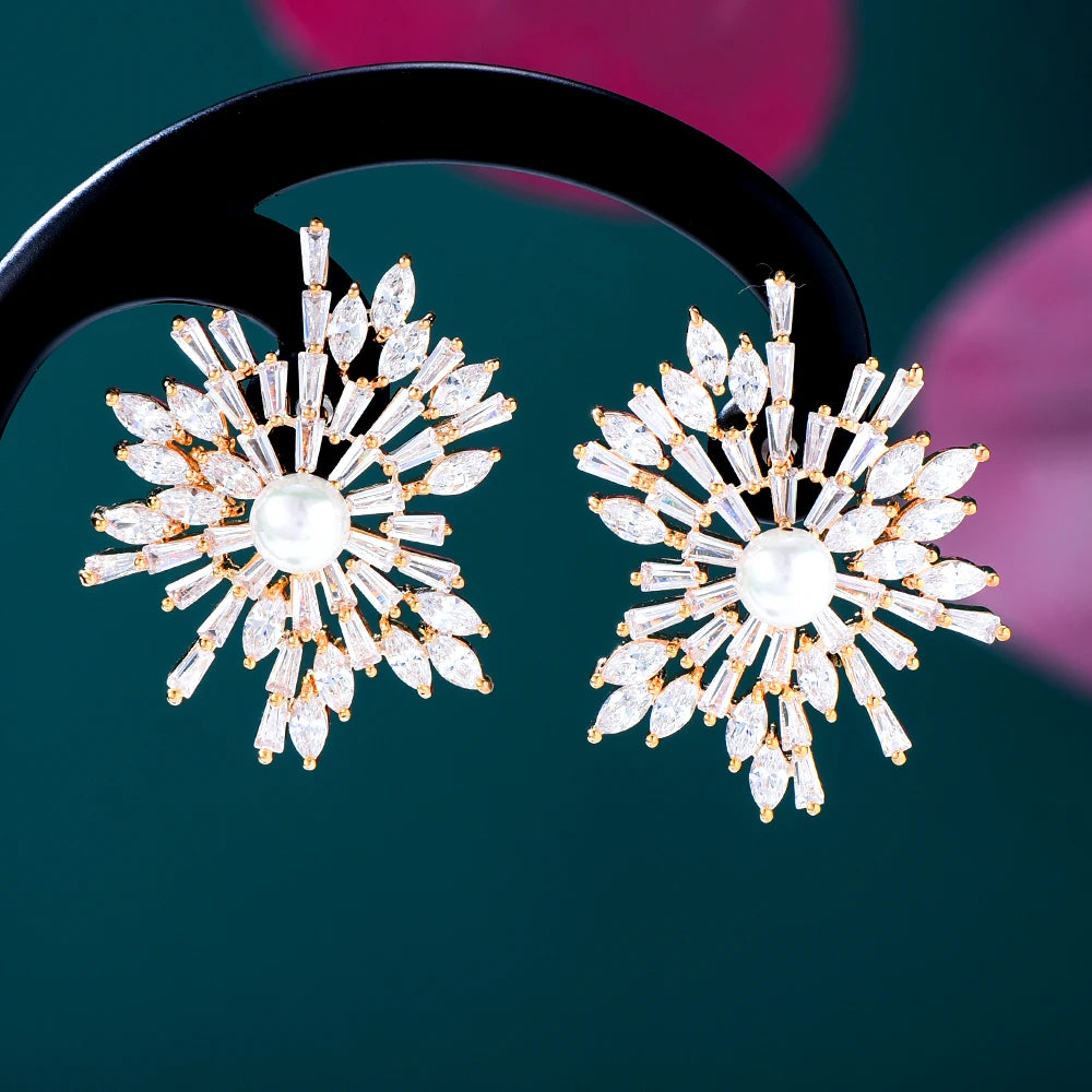Luxury Trendy Charm Winter Snowflakes Earrings F