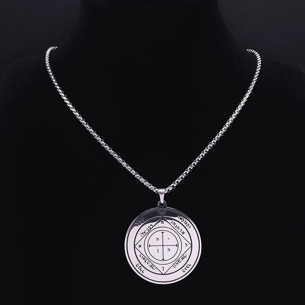 Fifth Pentacle of Saturn - Seal of Solomon- Stainless Steel Necklaces Chain Women/Men