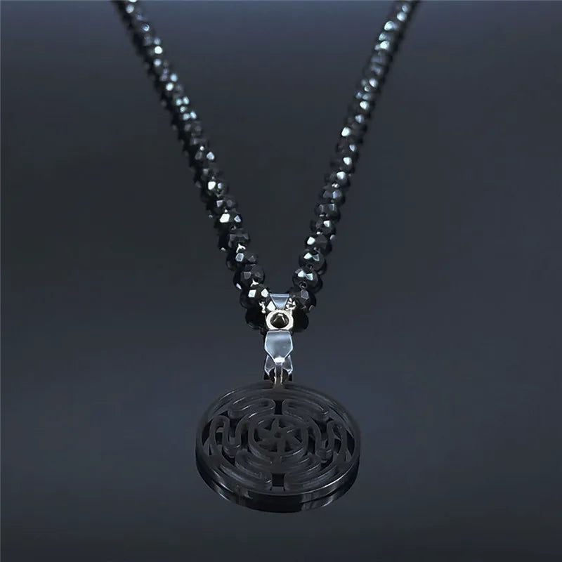 Hekate Wheel Stainless Steel Charm Necklace Women