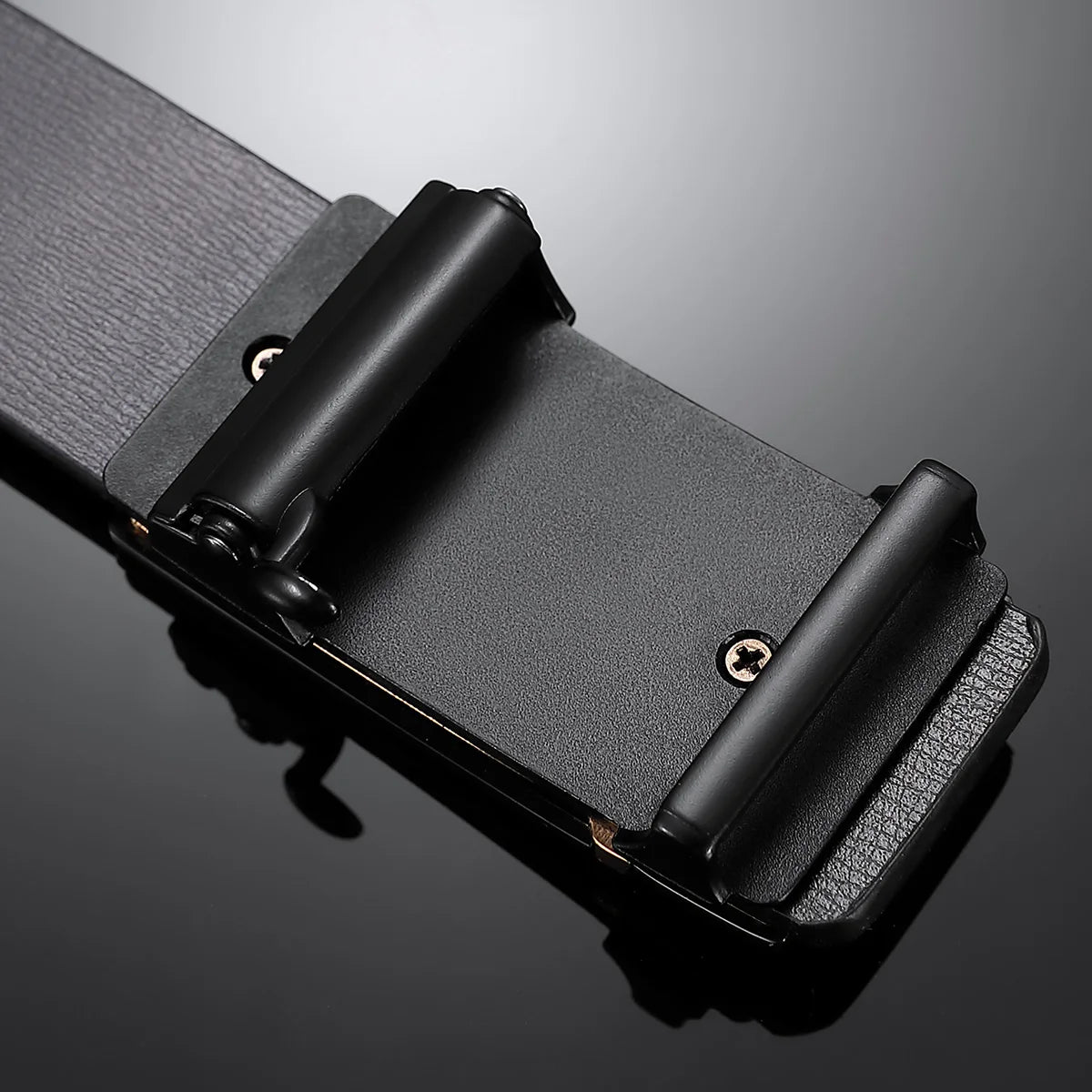 Genuine Leather Belt Men Black Automatic Buckle Belt