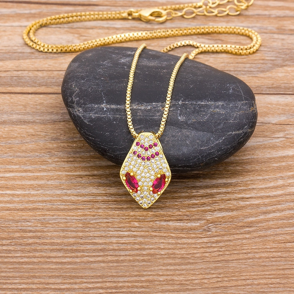 New Design Snake Choker Necklace For Women Copper Zircon Gold Color Statement Necklace