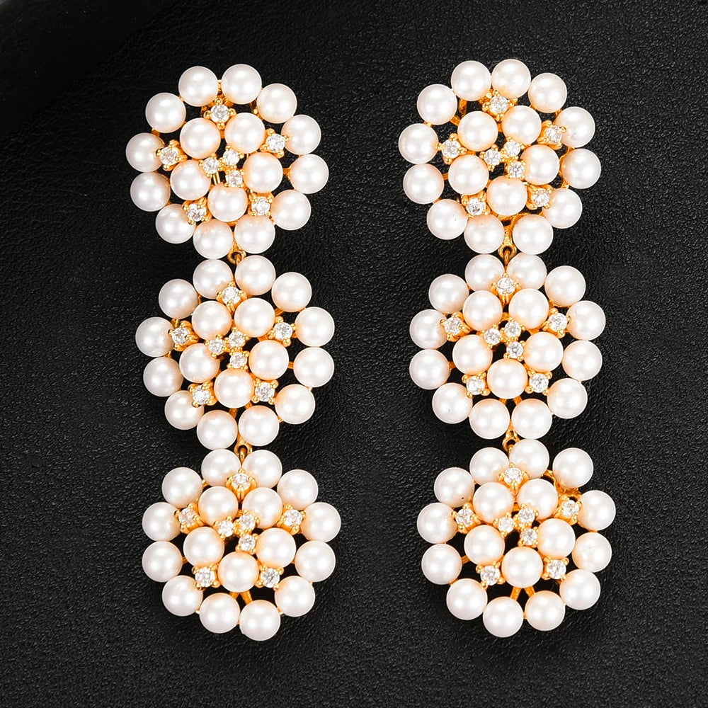 56mm Trendy Luxury Simulated Pearl Earrings For Women