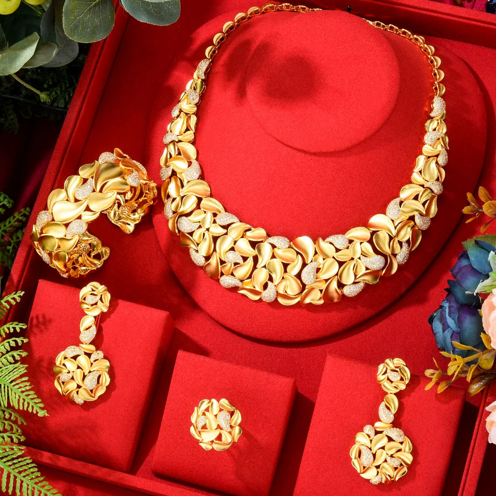 Famous Brand Trendy Luxury African 4 Jewelry Sets For Women