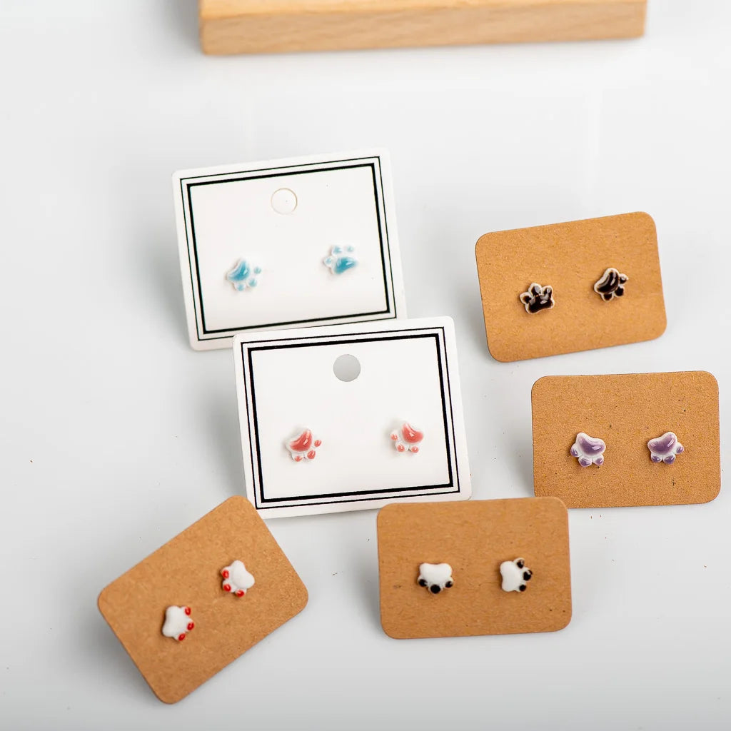 Porcelain Multicolor Ceramic Earrings