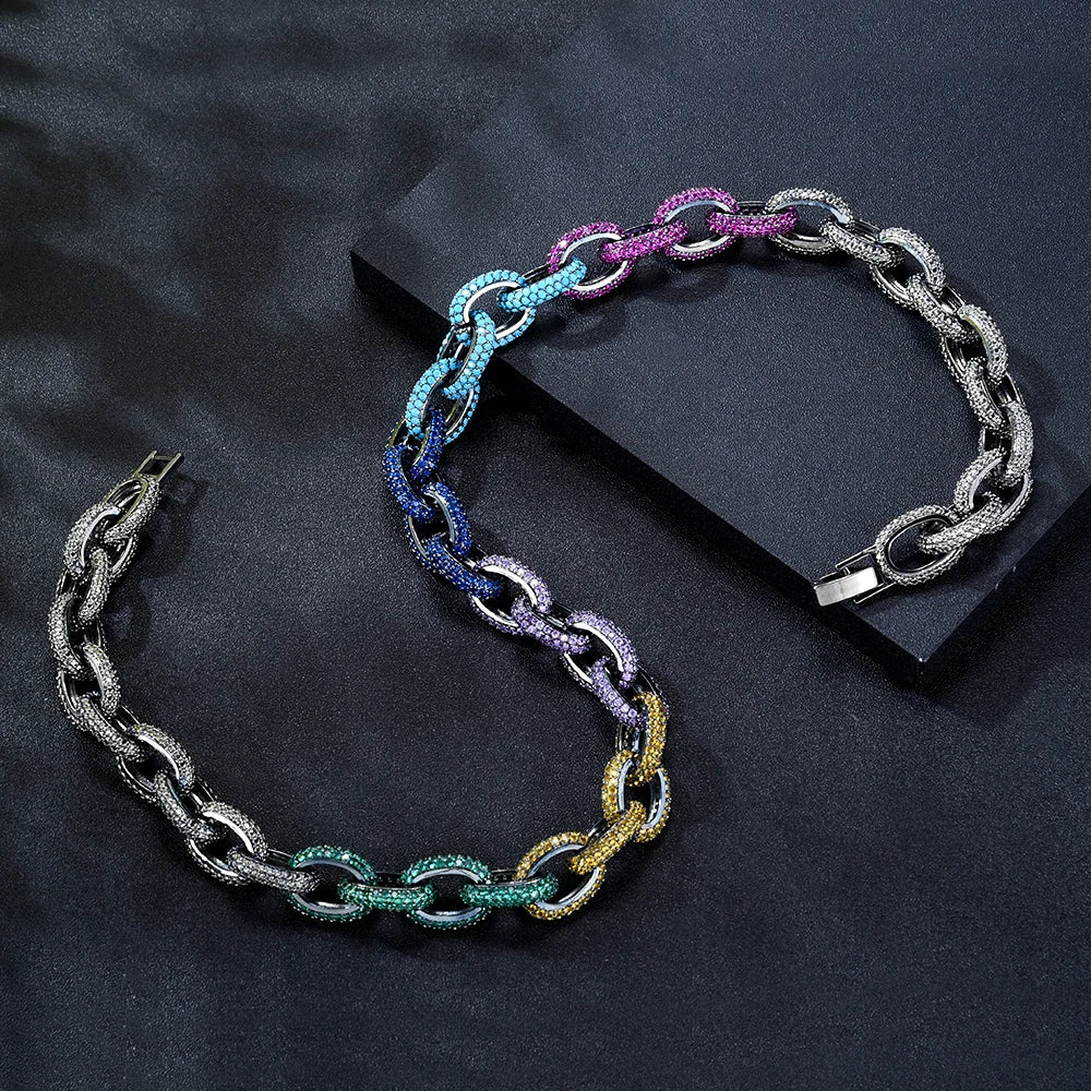 Fashion New Trendy Luxury Necklace Bracelet 2pcs Set For Women