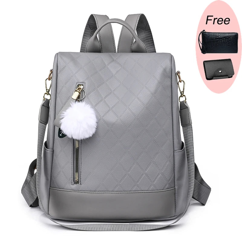 Women Backpack Casual Shoulder Bag Fashion pu Leather Female Daypack Stylish Elegant Girls