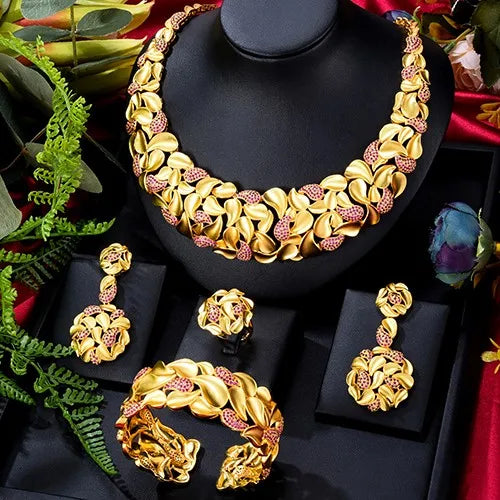Famous Brand Trendy Luxury African 4 Jewelry Sets For Women