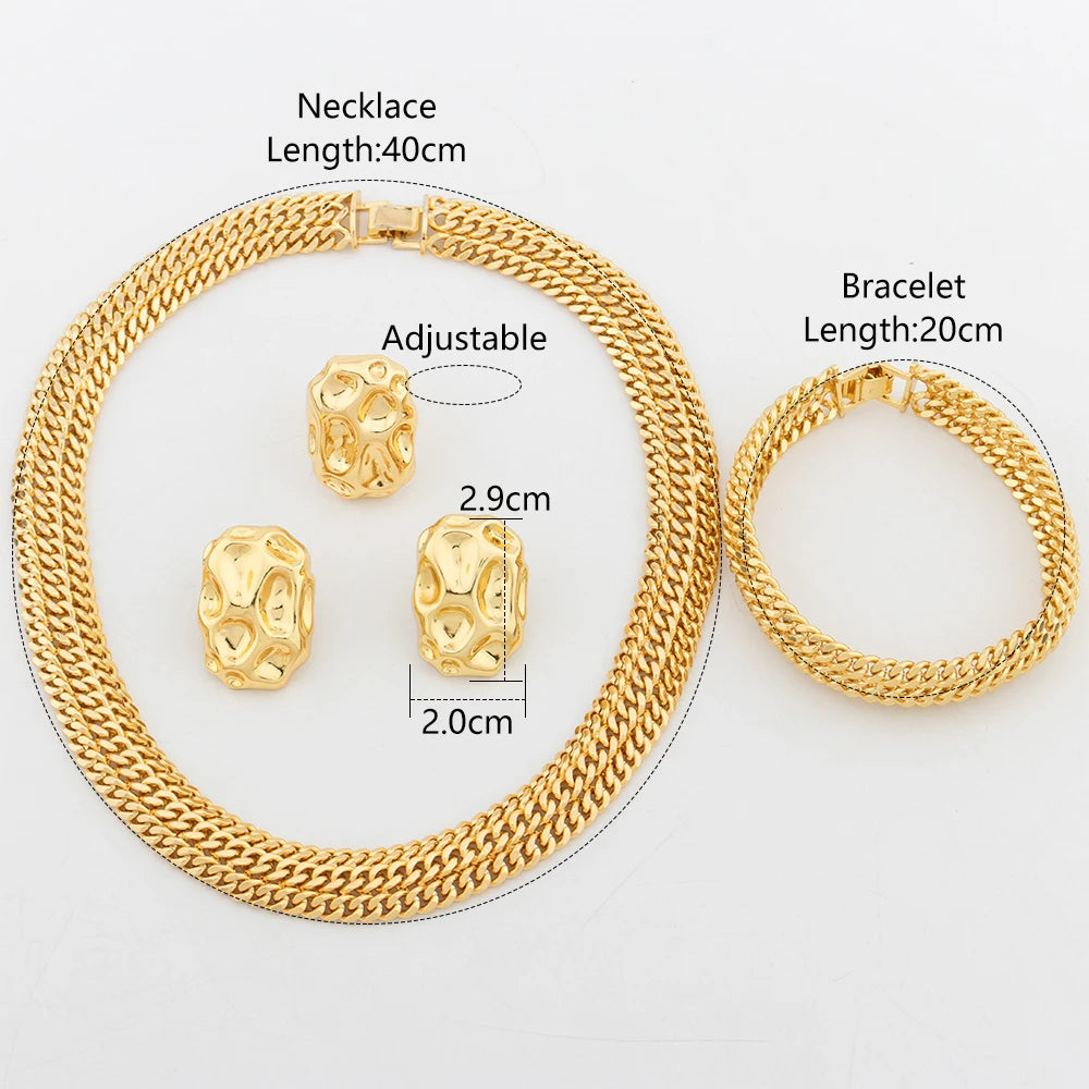 Dubai Bridal France Luxury Wedding Necklace Earrings Bracelet Ring African Party Gifts