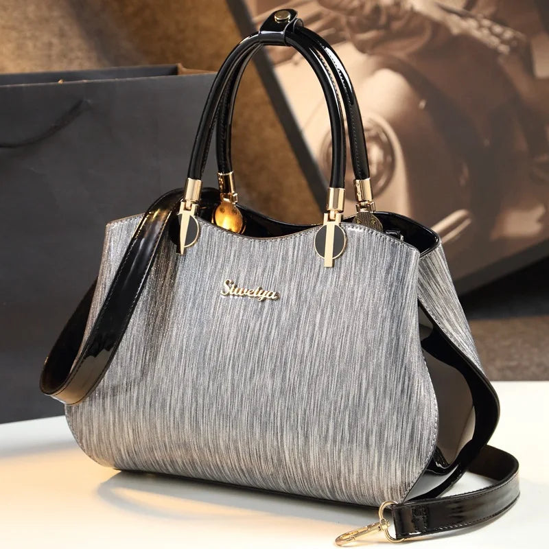 Fashionable Women Shoulder Boston Bag Luxury Noble Flower Handbag