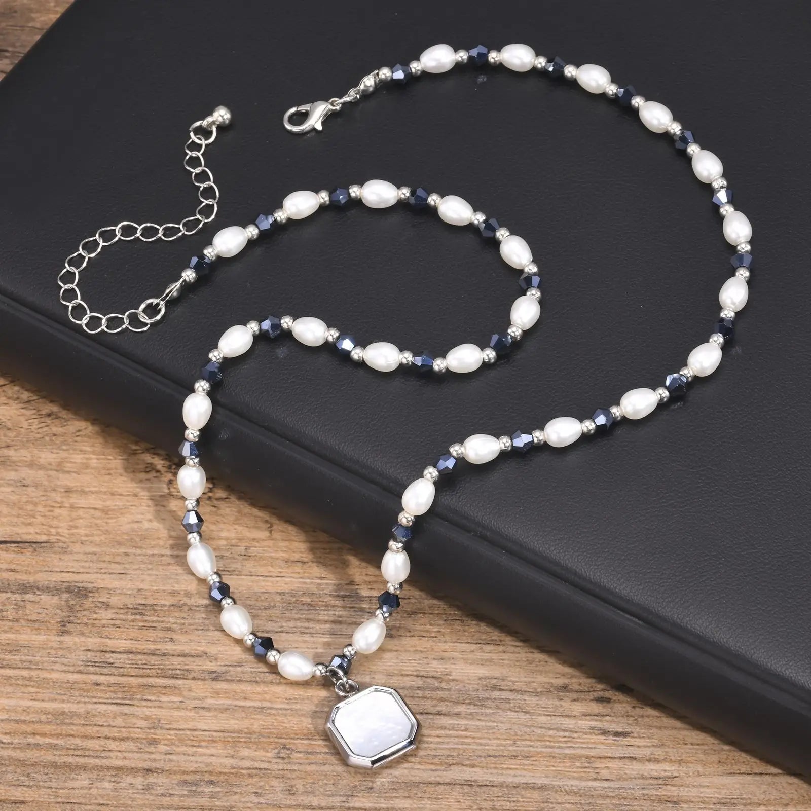 White Geometric Pendants Necklaces for Men Boys