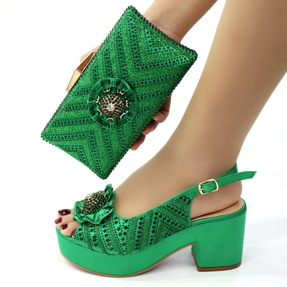 Newest Design Coffee Color Two Ways To Wear Fashion Shoes And Shoulder Bags