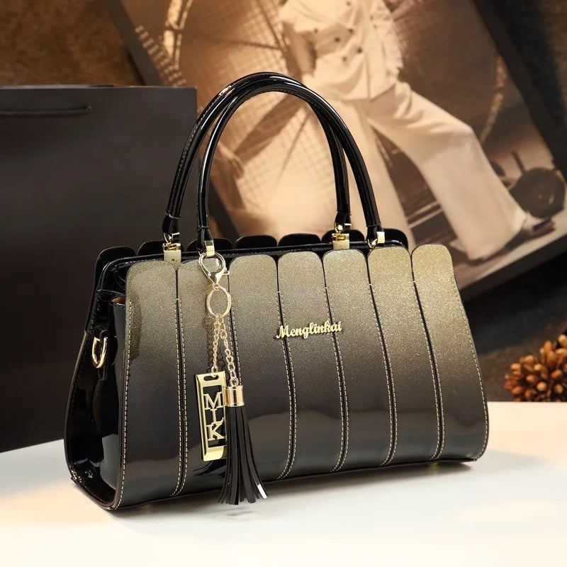 New Noble Style Women Gradient Ramp Top Handle Bag