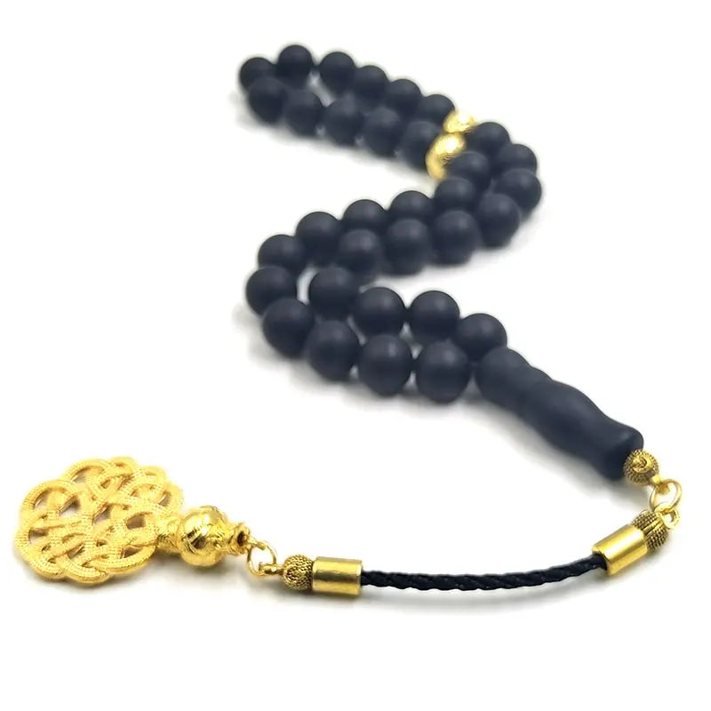 Tasbih Men Black Matte agates stone muslim prayer beads islamic rosary 33 45 51 66 99 100 beads bracelets