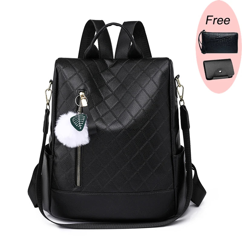 Women Backpack Casual Shoulder Bag Fashion pu Leather Female Daypack Stylish Elegant Girls
