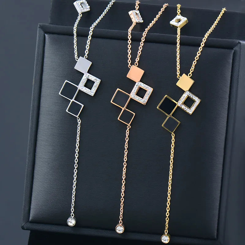  Fashion Stainless Steel Long Necklace For Women